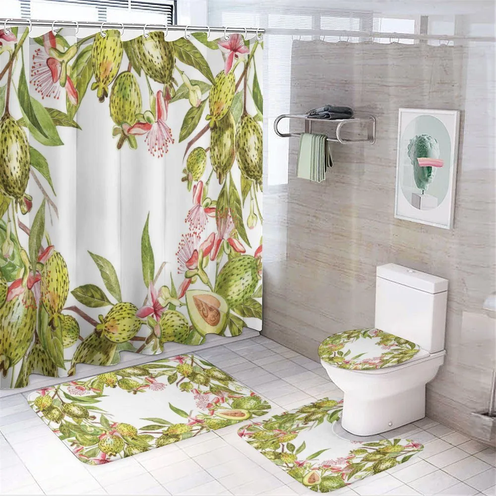 Feijoa Exotic Fruit Floral — 4-Piece Bathroom Set preview