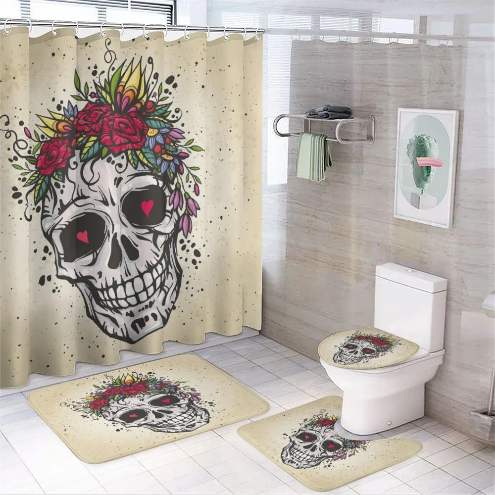 Boho Plant Skull — 4-Piece Bathroom Set preview