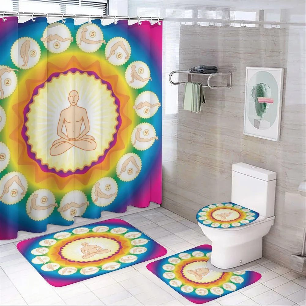 Yogi Lotus Posture Poses — 4-Piece Bathroom Set preview