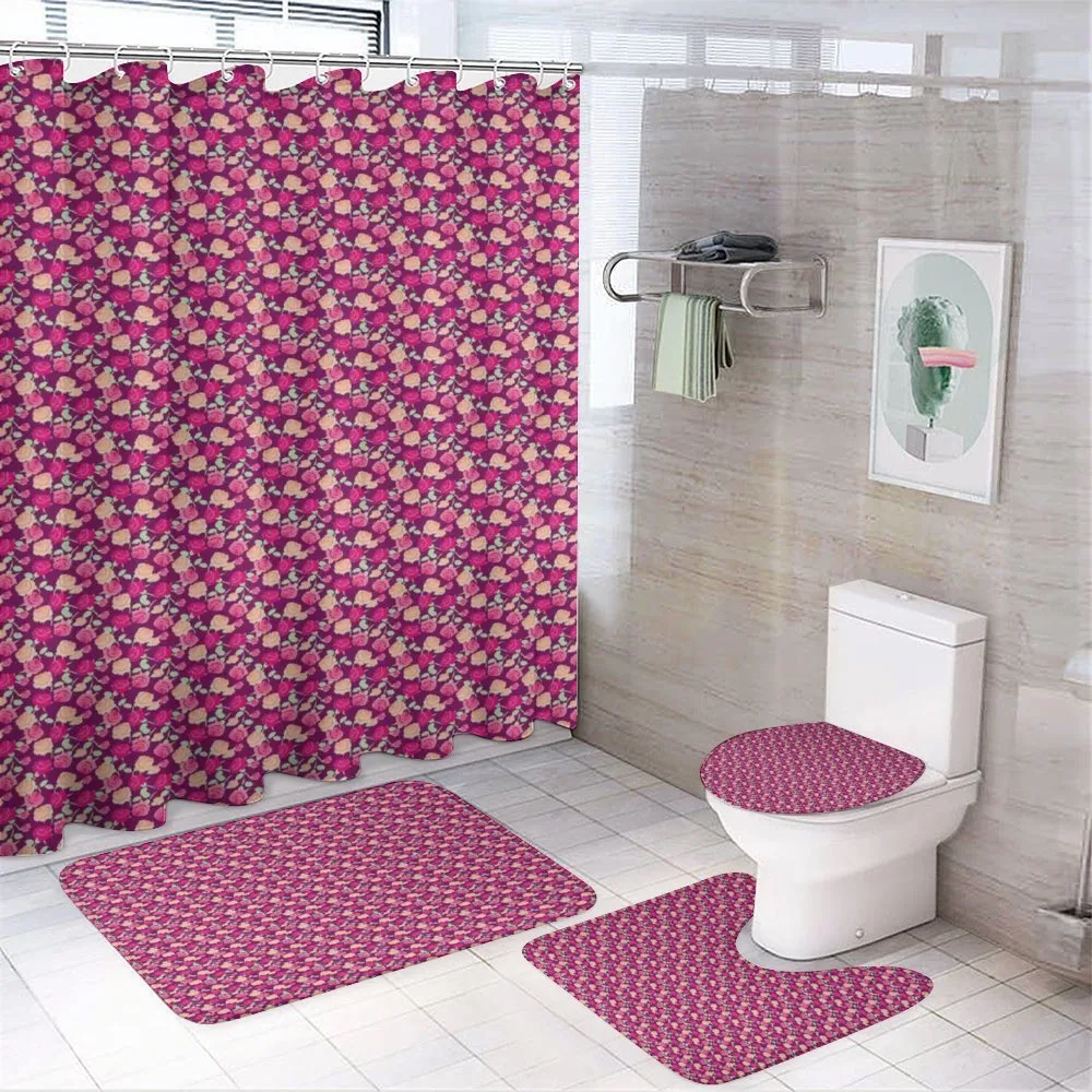 Blossoming Romantic Flowers — 4-Piece Bathroom Set preview