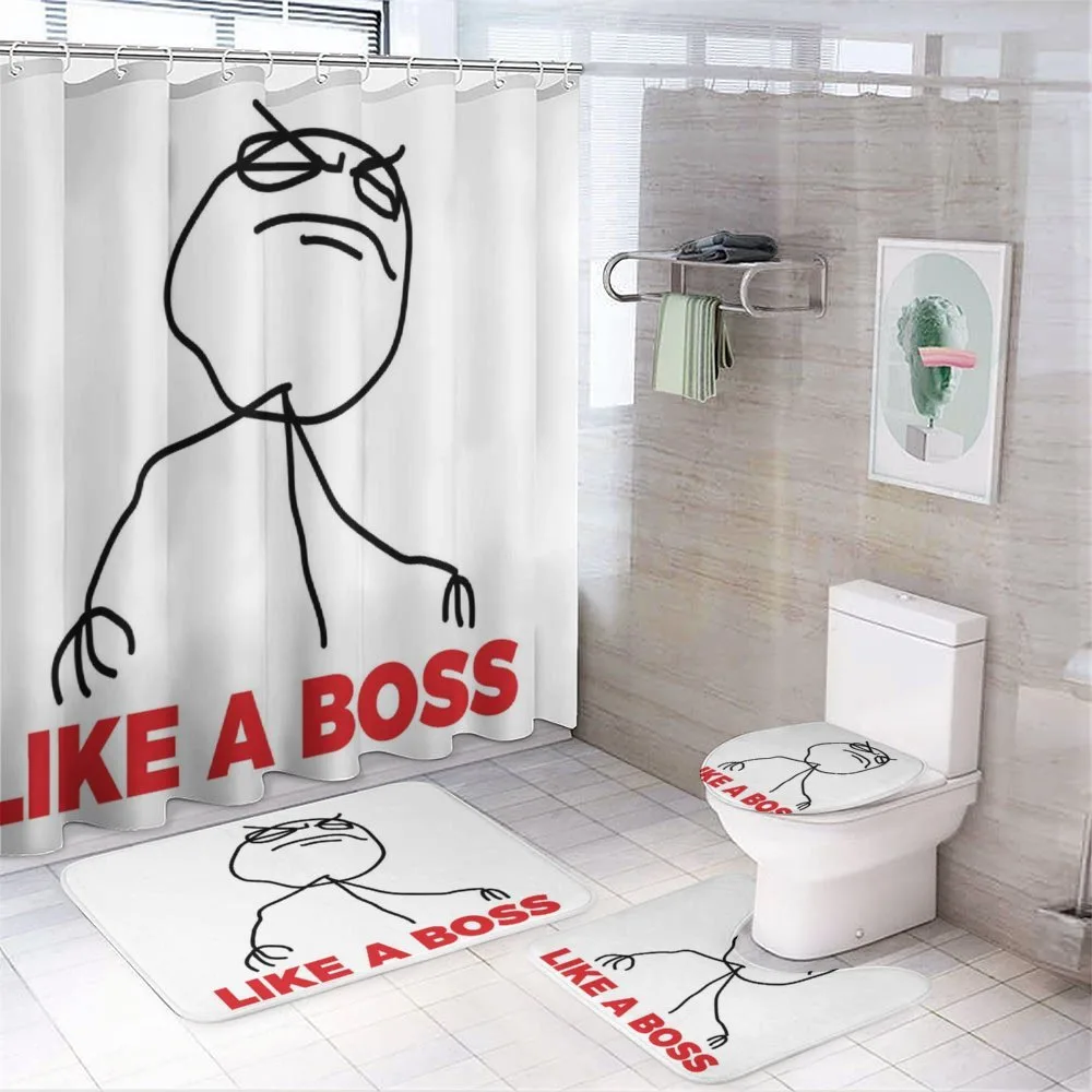 Cool Stickman and Like a Boss — 4-Piece Bathroom Set preview