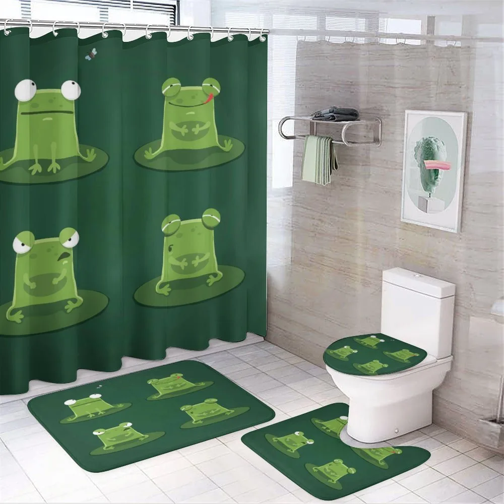 Frogs in Pond Lily Pad — 4-Piece Bathroom Set preview