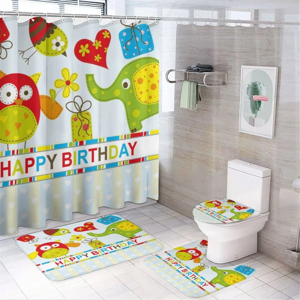 Patchwork Design Owl — 4-Piece Bathroom Set preview