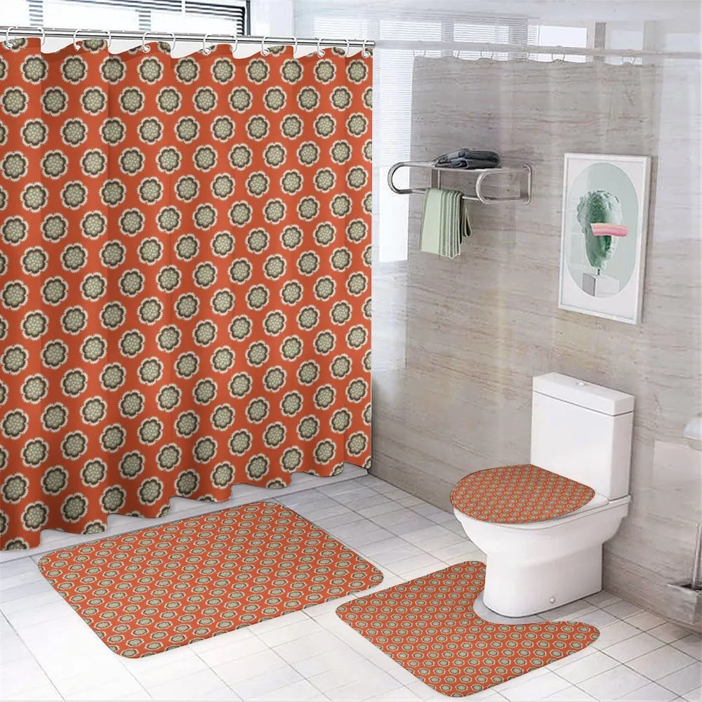 Polka Dotted Flowers — 4-Piece Bathroom Set preview