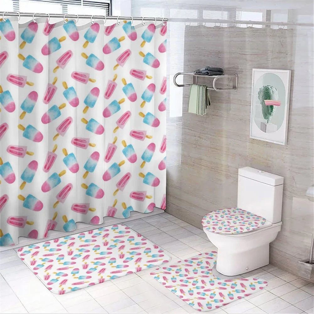 Watercolor Popsicles — 4-Piece Bathroom Set preview