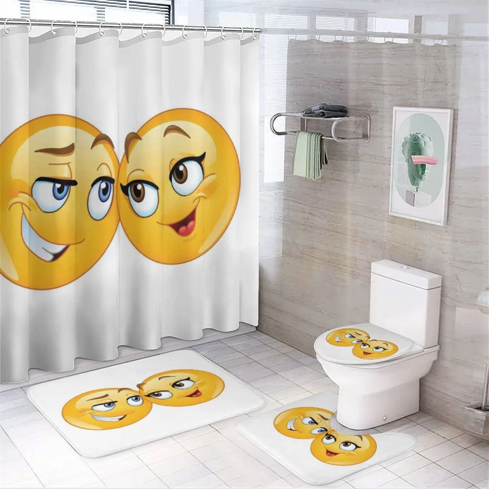 Loving Emoticon Couple — 4-Piece Bathroom Set preview