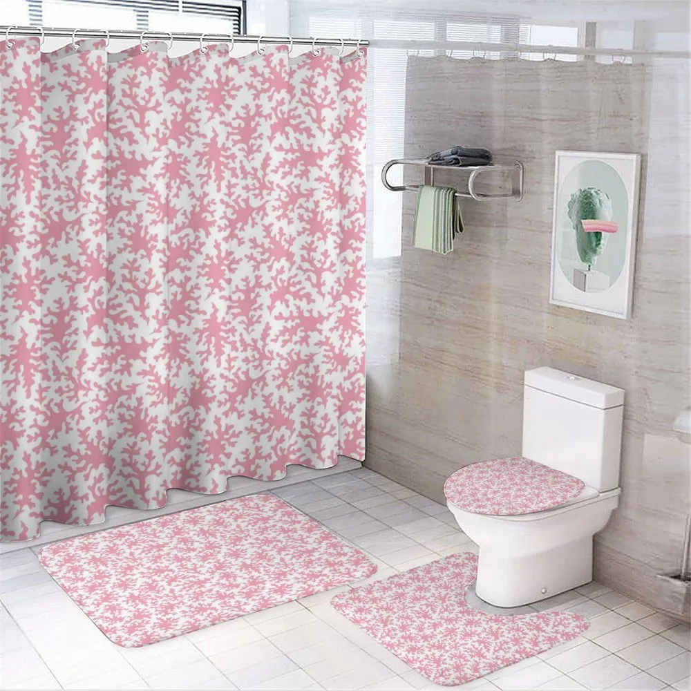 Pastel Soft Toned Corals — 4-Piece Bathroom Set preview
