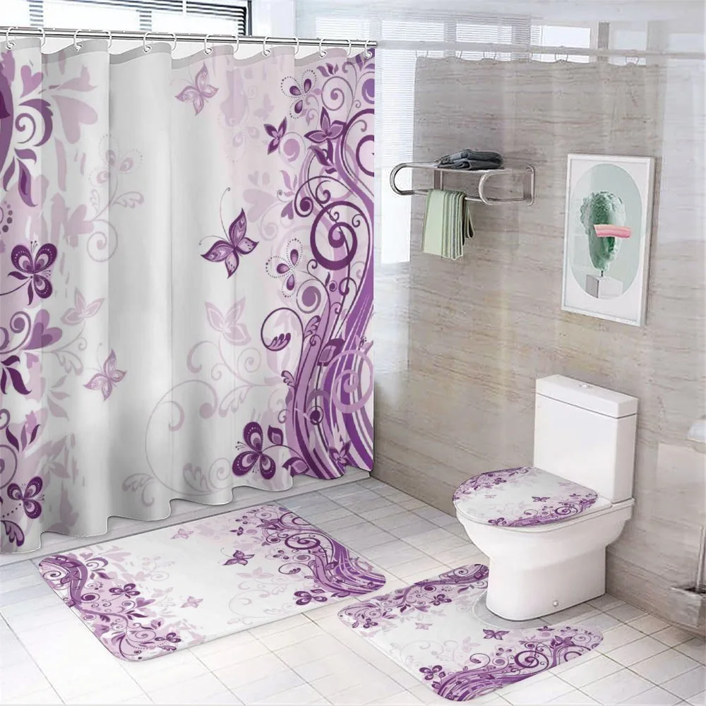 Swirling Flowers Wild — 4-Piece Bathroom Set preview
