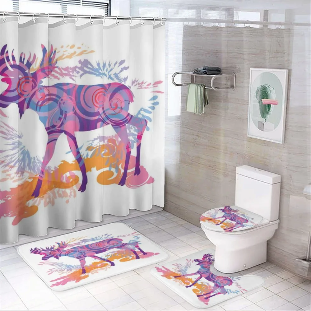 Trippy Vivid Deer — 4-Piece Bathroom Set preview