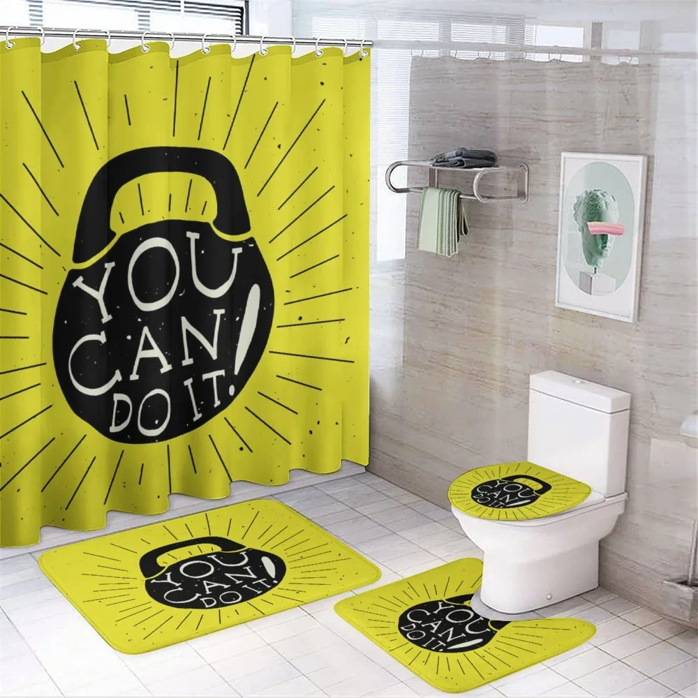 Weight Kettlebell Text — 4-Piece Bathroom Set preview
