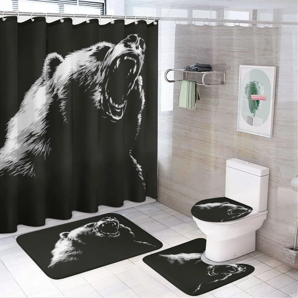 Sketch Art Carnivore Roar — 4-Piece Bathroom Set preview