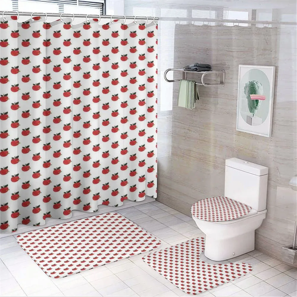 Comic Apples Worms — 4-Piece Bathroom Set preview