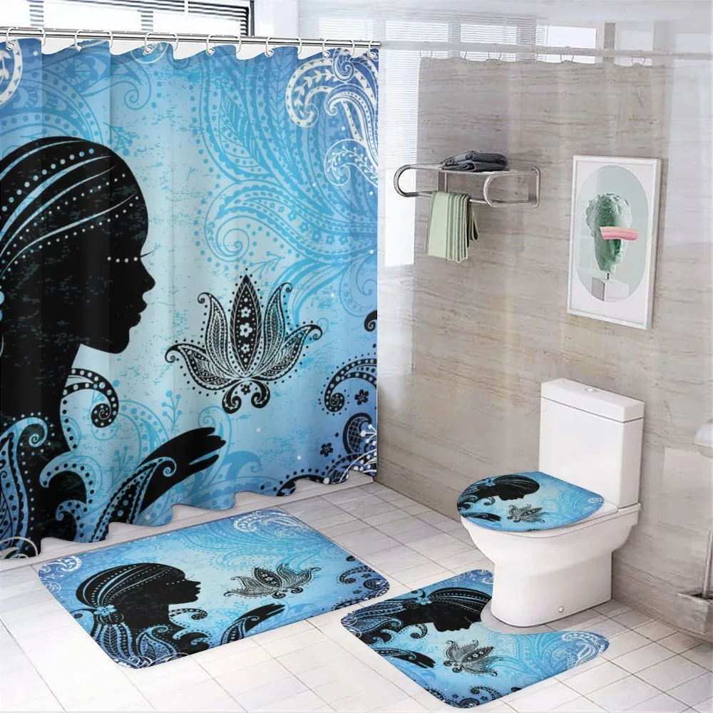 Girl Lotus Art — 4-Piece Bathroom Set preview