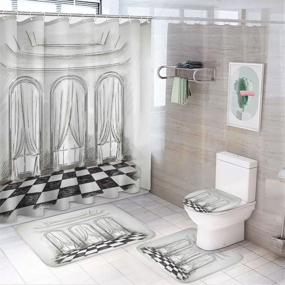 Castle Baroque Curtains — 4-Piece Bathroom Set preview