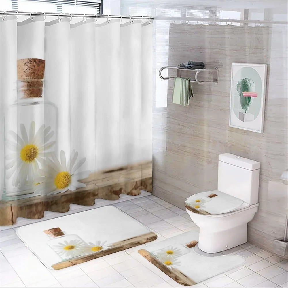 Romantic Chamomile in Bottle — 4-Piece Bathroom Set preview