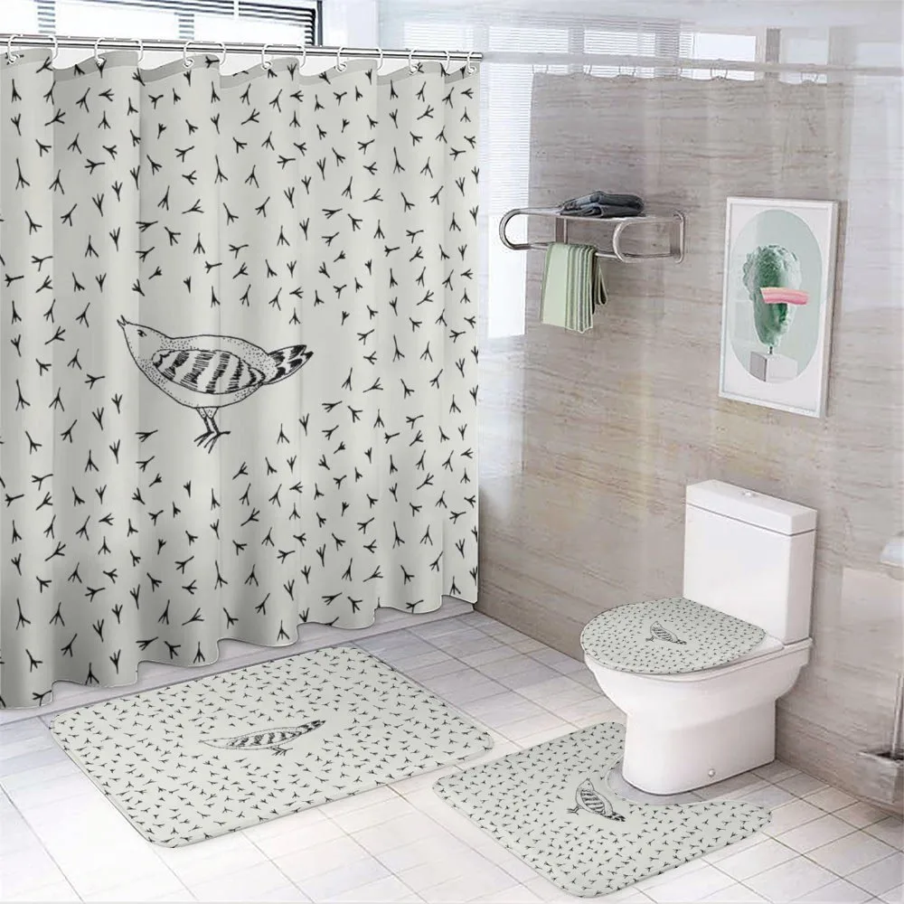 Sketch Forest Animal Pattern — 4-Piece Bathroom Set preview