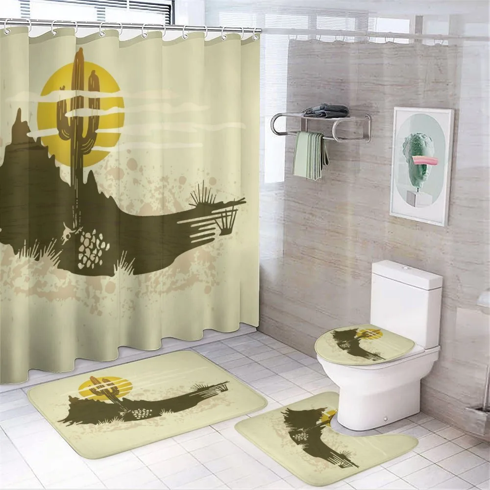 Dramatic Saguaro and Sun — 4-Piece Bathroom Set preview