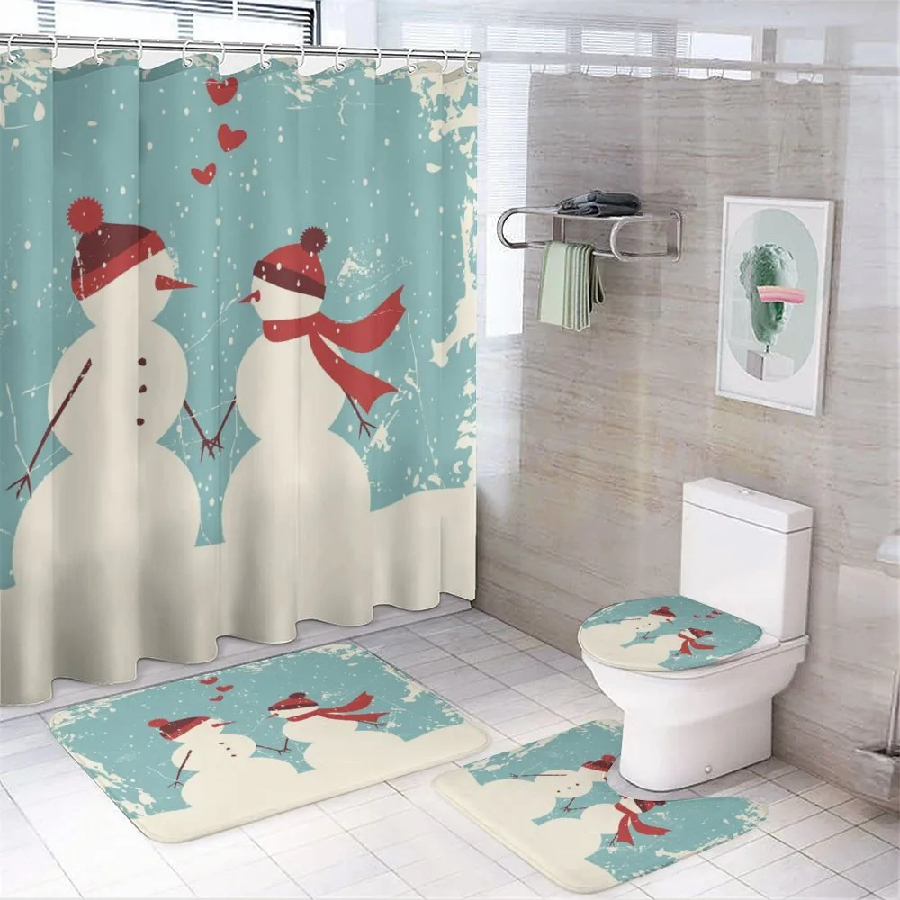 Snowman Woman Love — 4-Piece Bathroom Set preview