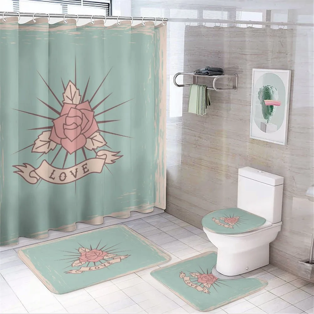 Vintage Rose and Love — 4-Piece Bathroom Set preview