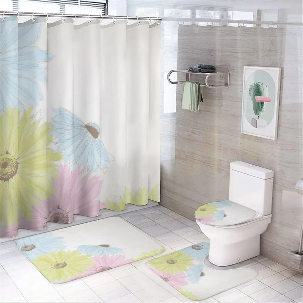 Colorful Gerbera Daisies — 4-Piece Bathroom Set preview