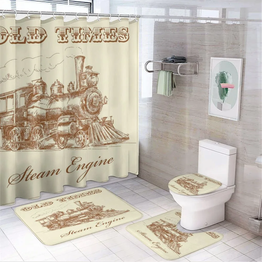 Old Vintage Train — 4-Piece Bathroom Set preview