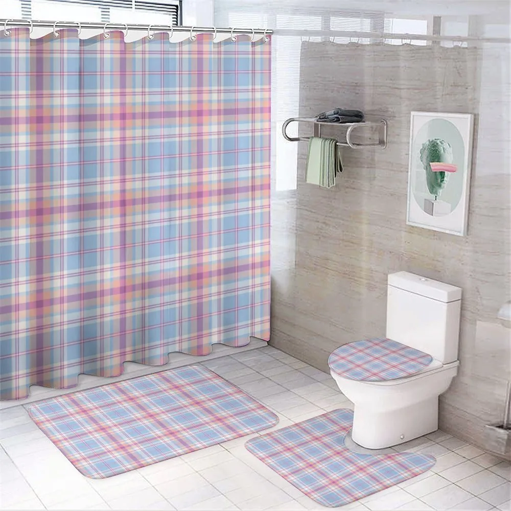 Vintage Plaid Pattern — 4-Piece Bathroom Set preview