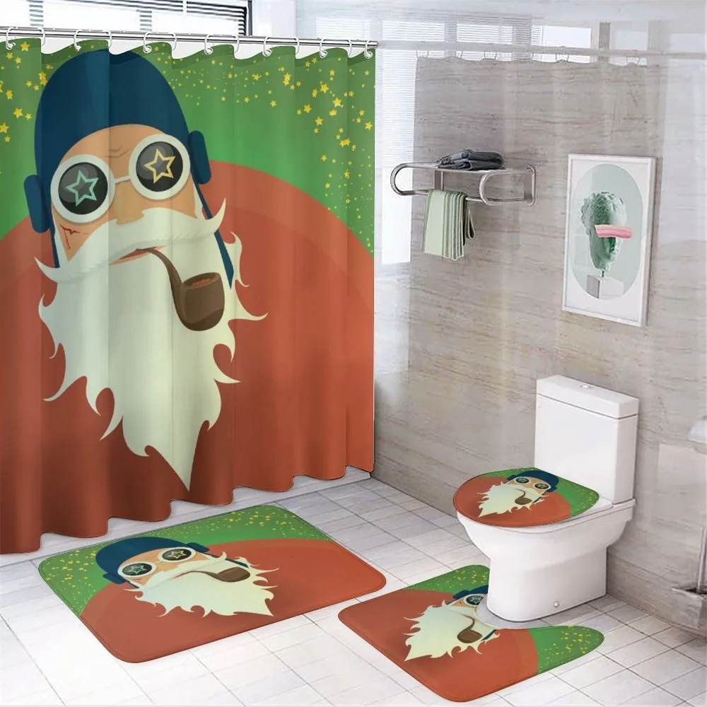 Funky Santa with Pipe — 4-Piece Bathroom Set preview