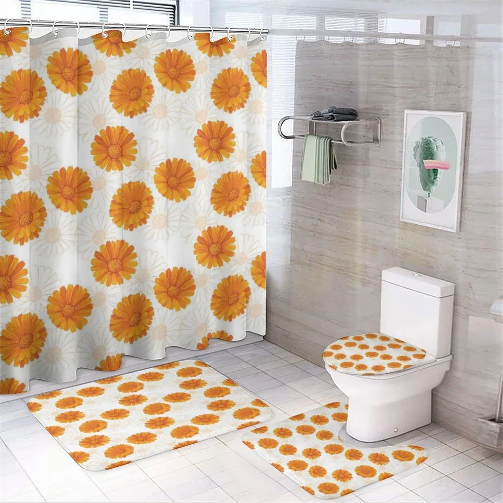 Calendula Flowers — 4-Piece Bathroom Set preview