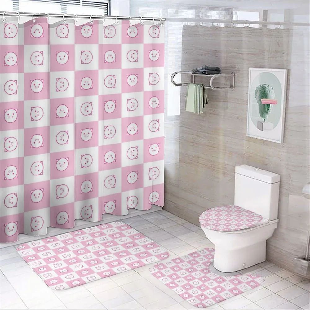 Funny Piggy Faces — 4-Piece Bathroom Set preview