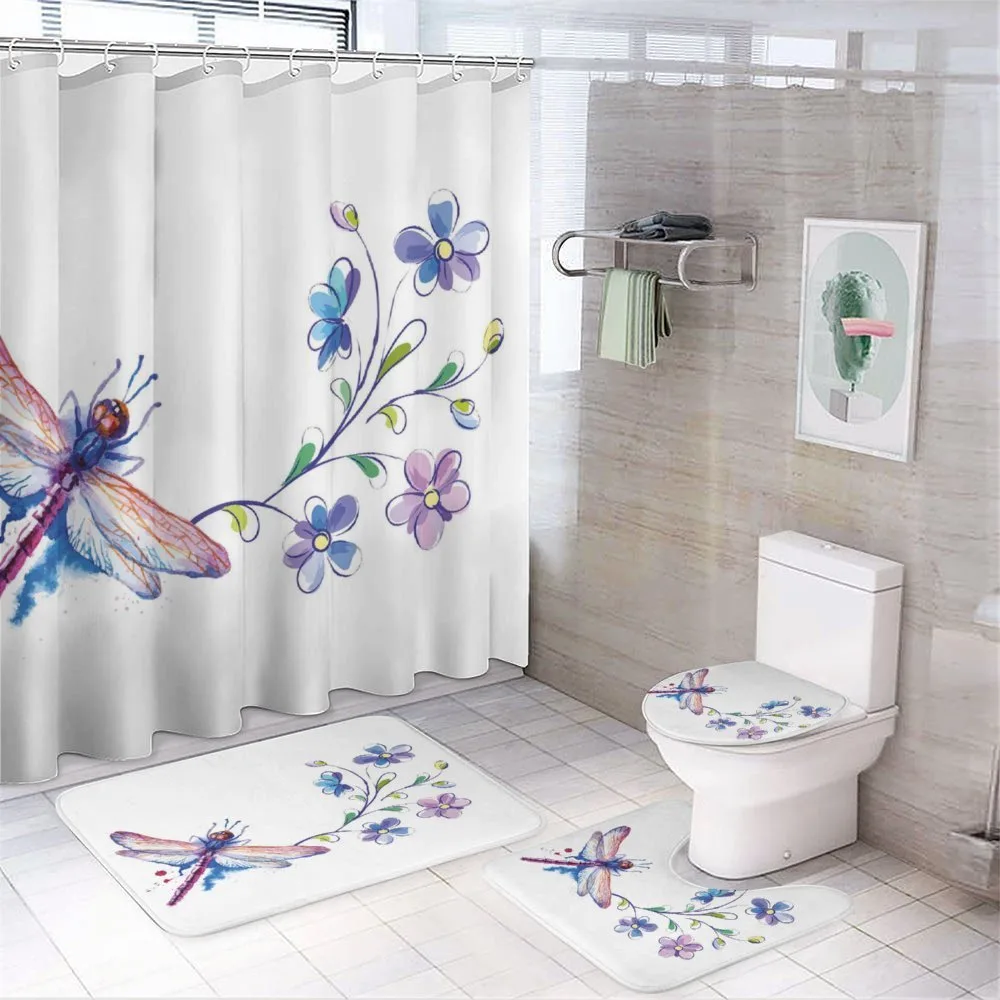 Ivy Flowers Dragonflies — 4-Piece Bathroom Set preview