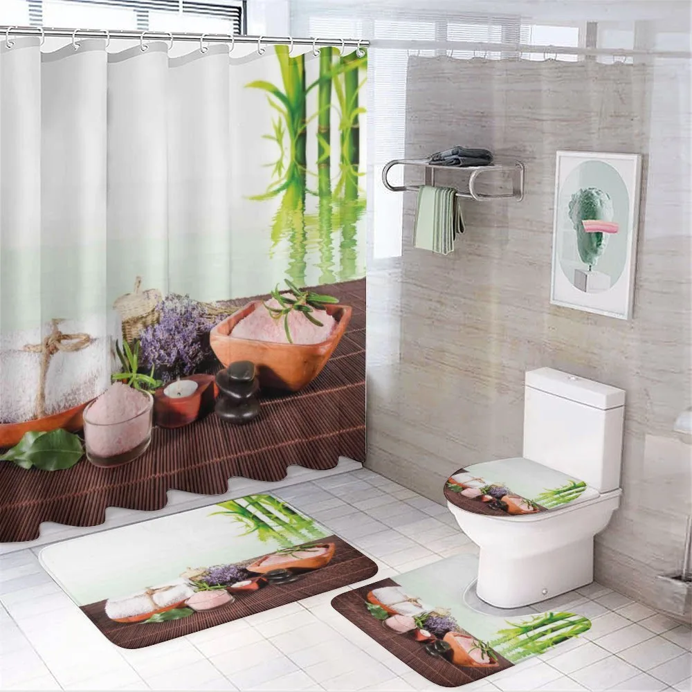 Bamboos Flowers Stones — 4-Piece Bathroom Set preview