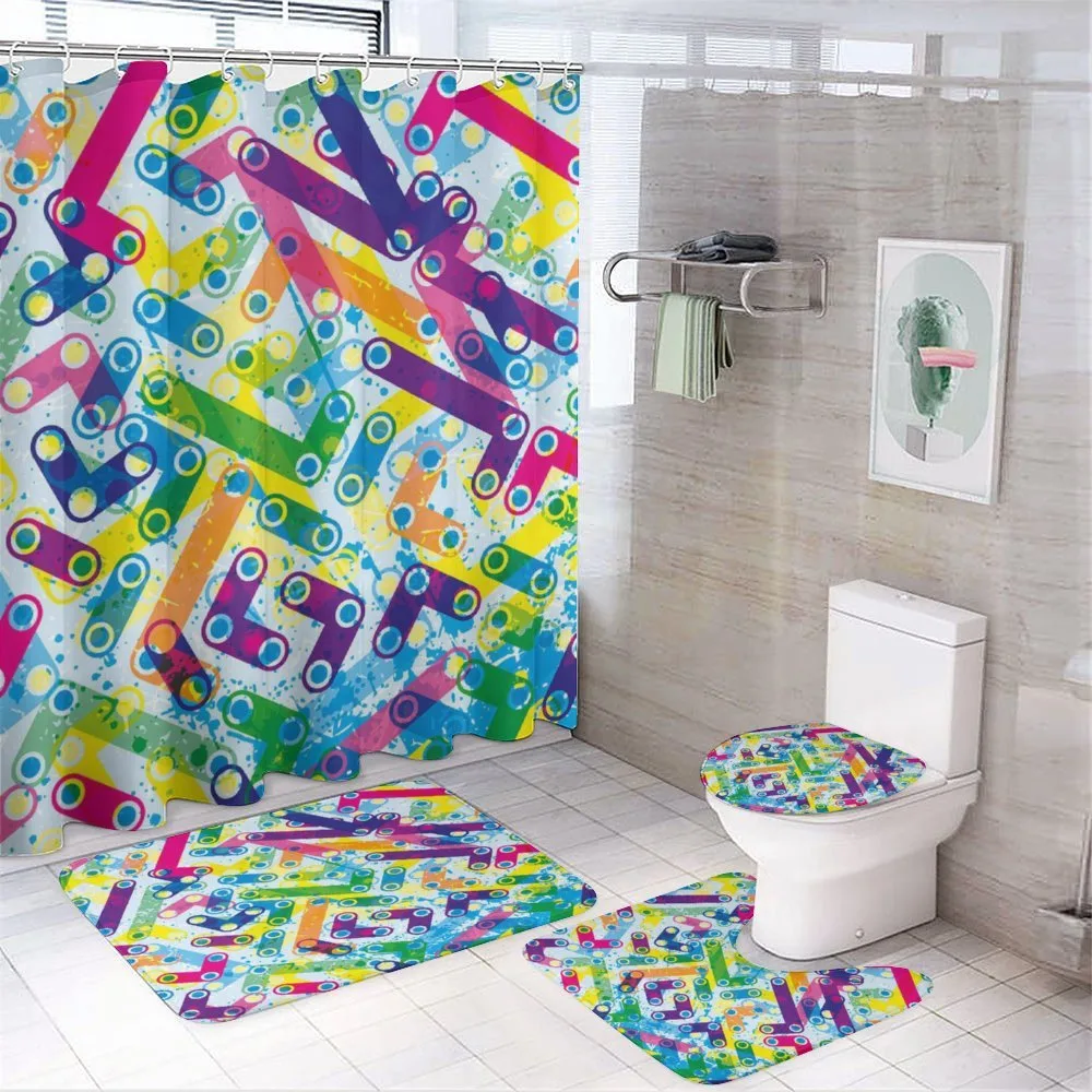 Trippy Colored Grunge — 4-Piece Bathroom Set preview
