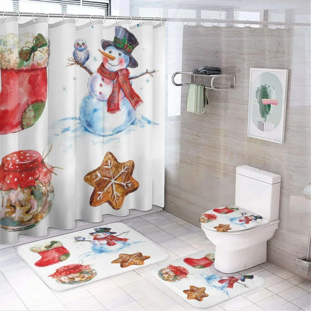 Watercolor Xmas — 4-Piece Bathroom Set preview