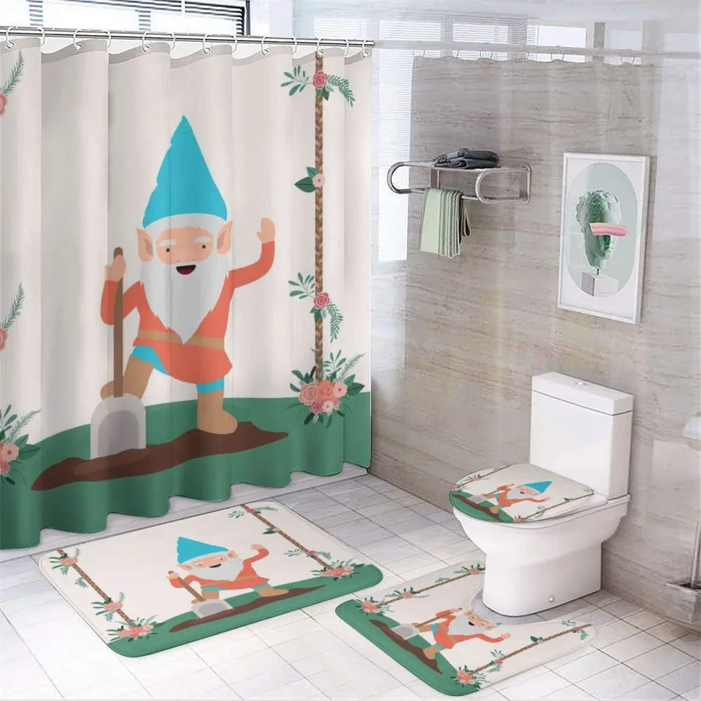 Funny Character in the Garden — 4-Piece Bathroom Set preview