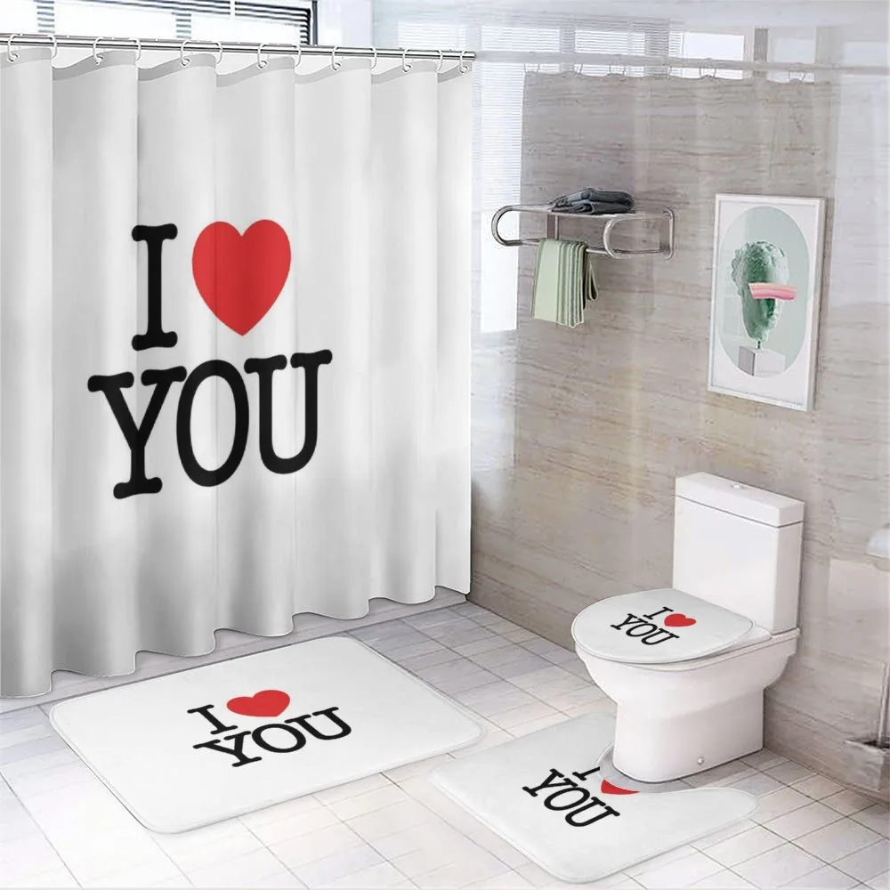 Vibrant Heart Pattern — 4-Piece Bathroom Set preview